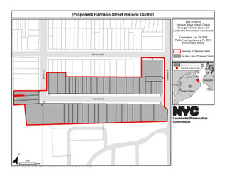 Proposed Harrison Street Historic District. Credit: LPC.