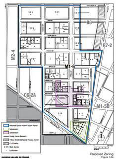 Map of proposed Special Hudson Square district. Subdistrict B was eliminated from the proposal. 