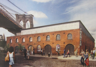 Rendering of proposed St. Ann's Warehouse theater in Brooklyn's Tobacco Warehouse. Image Credit: Rogers Marvel Architects.