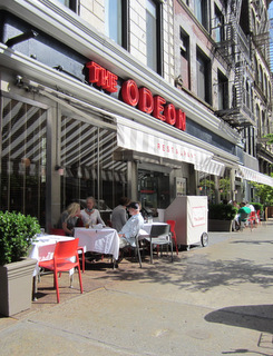 The Odeon's unenclosed sidewalk cafe, 145 W. Broadway, Manhattan. Image Credit: CityLand.