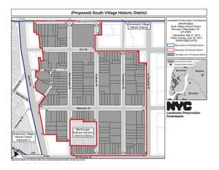 Map of proposed South Village historic district. Image Credit: LPC.