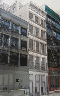 Rendering of restoration and additional stories at 29 Greene St., Manhattan. Image Credit: Gertler & Wente Architects.