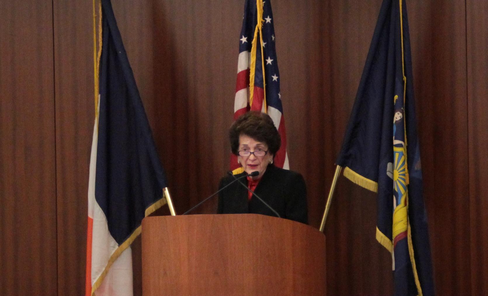 Judge Judith S. Kaye delivering her speech at the 111th City Law Breakfast. Photo Credit: Meghan Lalonde.