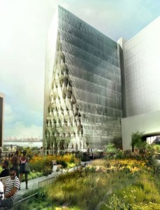 Solar Carve Tower Rendering. Image Credit Studio Gang Architects.