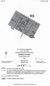 Diagram of rezoning area in the Special Clinton District in Manhattan. Image credit: CPC.