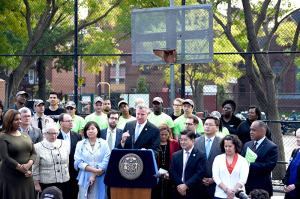 Mayor announces Community Parks Initiative. Image Credit: Mayor's Office.