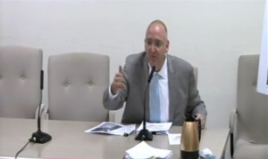 Eric Palatnik testifies before the Subcommittee on Zoning and Franchises on the Sollazzo Plaza rezoning. Image credit: NYC.gov