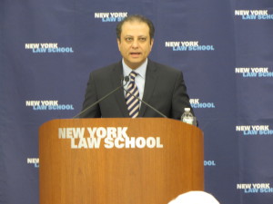 Preet Bharara, U.S. Attorney for the Southern District of New York, speaks at the 118th CityLaw Breakfast. Image credit: CityLand