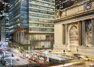 Architect's rendering of One Vanderbilt Place and Grand Central Terminal. Image credit: Kohn Pedersen Fox Associates