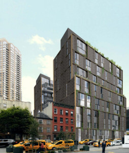 Architect rendering of the proposed building at 505 West 43rd Street. Image credit: ODA