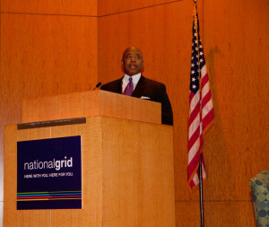 Brooklyn Borough President Eric Adams delivers the keynote address at the Brooklyn Affordable Housing Forum. Image credit: New York Housing Conference