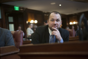 Councilmember Corey Johnson at a Stated Meeting of the New York City Council. Image credit: William Alatriste/New York City Council