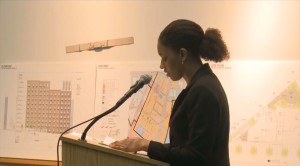 Nicole Clare of the Settlement Housing Fund testifies before the City Planning Commission. Image credit: CPC