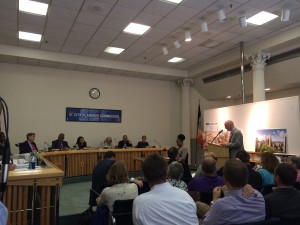 David Kramer, principal of the Hudson Companies, testifying before the City Planning Commission. Image credit: CityLand