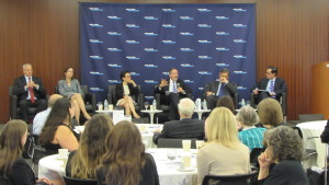 The City's attorneys (l to r): Bryan Grimaldi, Marjorie Landa, Florence Hutner, Steven Fishner, Jeffrey Friedlander, and Anthony Crowell discuss the events of 9/11. Image credit: CityLand 