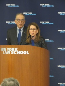 Eva Moskowitz answering questions at the 131st CityLaw Breakfast. Image credit: CityLaw