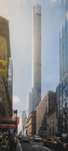 Rendering of Proposed Mixed Use Tower, located at 217 West 57th Street, New York. Image Credit: Adrian Smith + Gordon Gill Architecture.