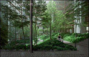 Garden Landscape rendering. Image Credit: Gensler.