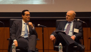 Anthony Crowel, Dean & President of New York Law School talks with James Hagy, Image Credit: NYLS.