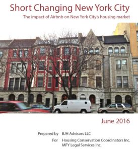 The cover page of the report jointly issued by Housing Conservation Coordinators Inc. and MFY Legal Services Inc. Image credit: BJH Advisors LLC